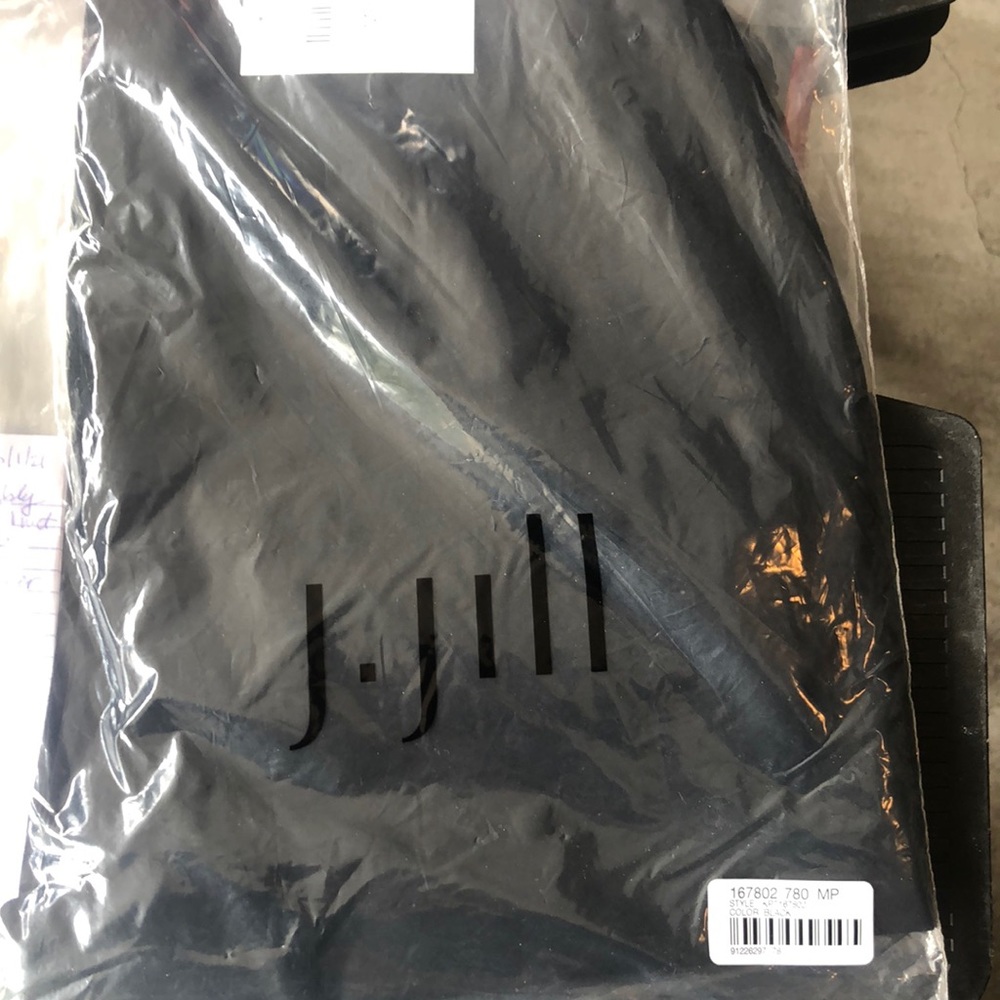 J Jill Petite M Black Pullon Pants Side Slits Leg